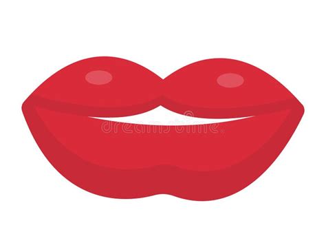 Red Lips, Kiss, Flat Design. Isolated on White Background Stock Vector ...