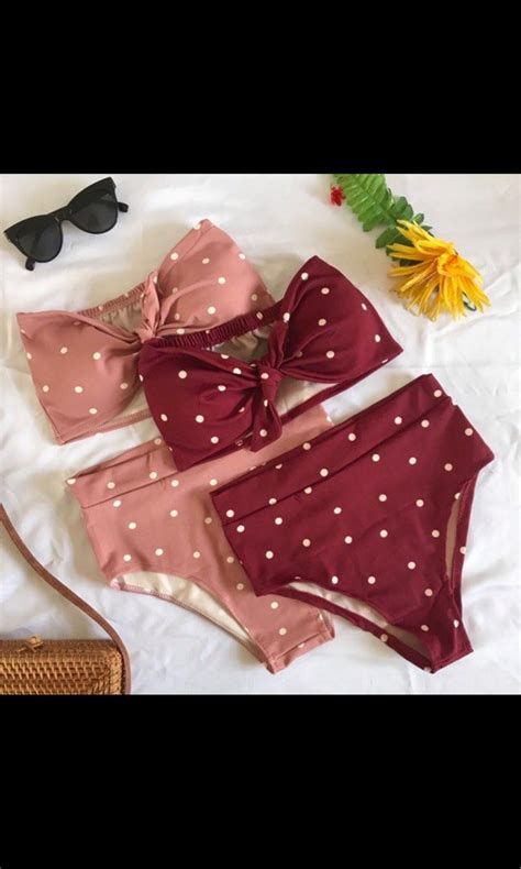 High Waist Polka Dot Bikini On Carousell