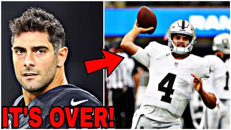 Raiders Officially Bench Qb Jimmy Garoppolo Youtube