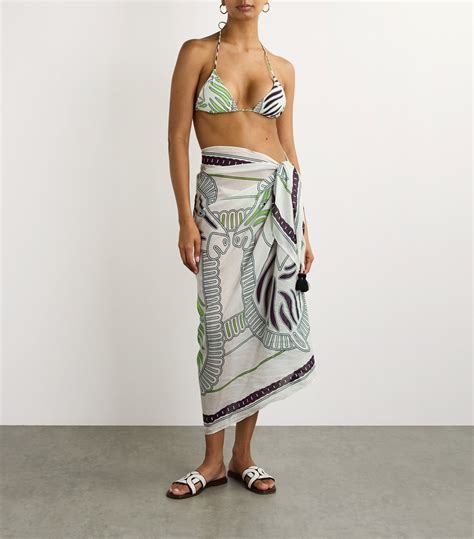 Womens Tory Burch Multi Zebra Print Tie Side Bikini Top Harrods UK
