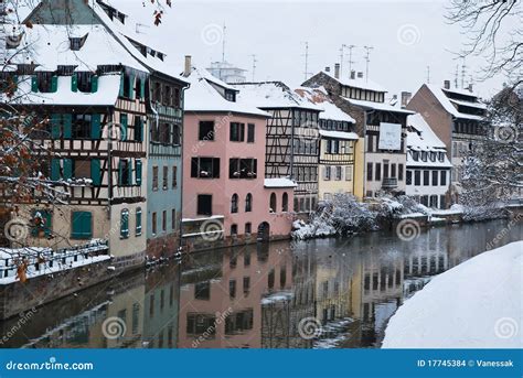 The Strasbourg Houses During Winter Stock Photo Image Of Strasbourg