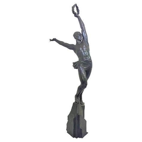 Olympic Salute Art Deco Bronze Male Nude Athlete By A David At StDibs Nude Olympic