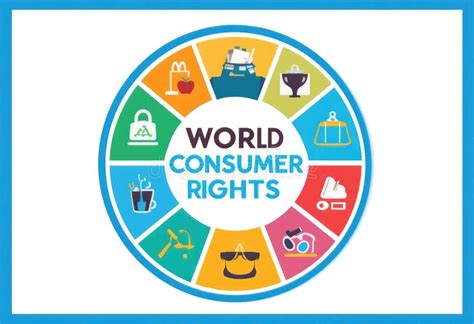 world consumer rights illustration  icons representing consumer