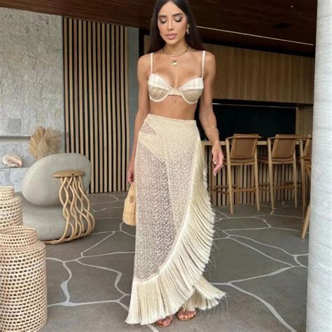 Sexy Bikini Set With Cover Up Push Up Swimwear Women Off Shoulder Swimsuit Crochet Dress