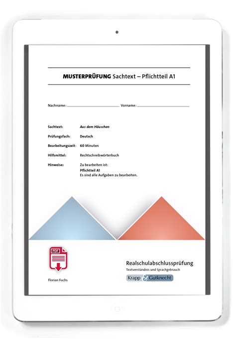 Musterprüfung Sachtext: Aus dem Häuschen – Realschule – BaWü– PDF