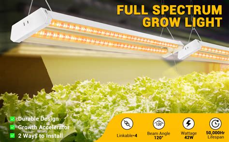 Amazon Grow Light Grow Lights For Indoor Plants 4ft 168W 4 X