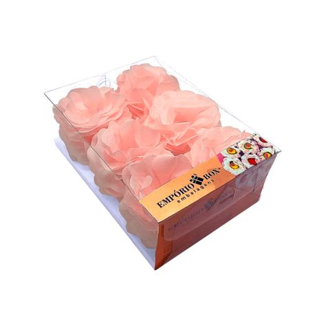 Forminha Seda Flor Nena Rosa Nude C Emporio Box Cantinho Doce Cohama