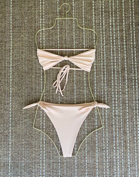 Bandeau Bikini Top With Knot Summer Trendy Swimsuit Swim Etsy