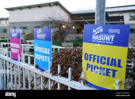 Placards Outside Craigmount High School In Edinburgh As Secondary