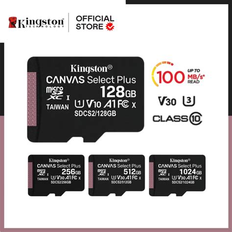 Kingston Canvas Select Plus 128GB 256GB 512GB 1TB microSD Card with ...