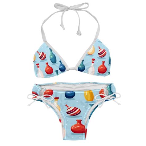 Bowling Swim Wear Bikini Set With Detachable Sponge Adjustable Strap Two Pack For Versatile