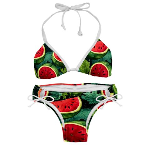 Watermelon Detachable Sponge Adjustable Strap Bikini Set Two Pack Swimsuits For All Occasions