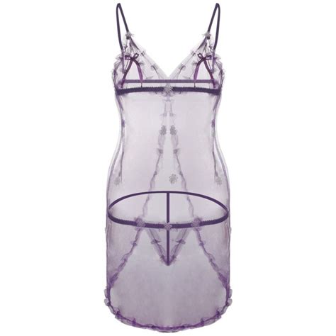 Jual Lingerie Sexy Nightdress Lingerie White Flowers G String A138 Ungu Free Lingerie