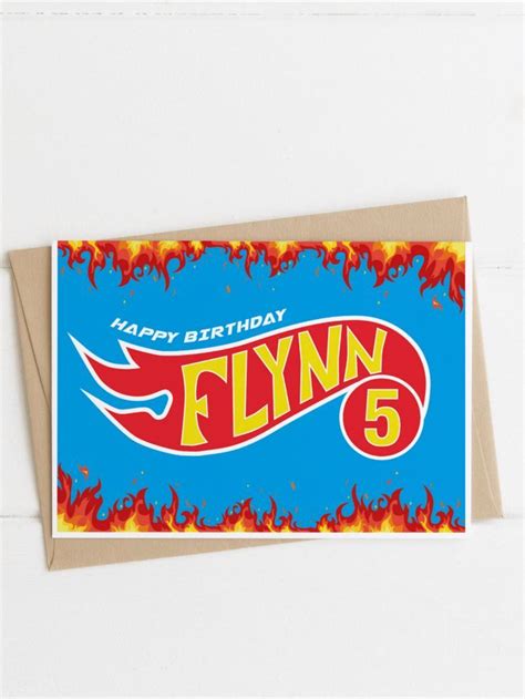Personalised Hot Wheels Card Racing Car Birthday Greeting