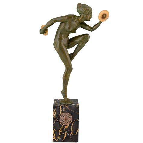 Art Deco Bronze Sculpture Nude Cymbal Dancer Deconamic