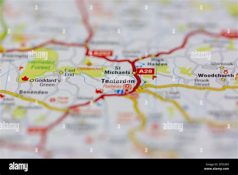 Tenterden Shown On A Geography Map Or Road Map Stock Photo Alamy