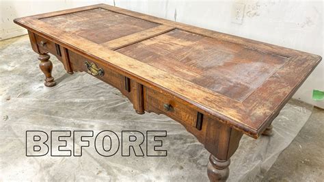 How To Refinish A Coffee Table For Beginners Youtube