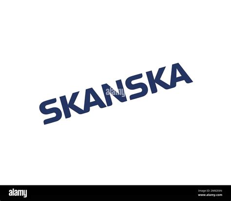 Skanska, rotated logo, white background Stock Photo - Alamy