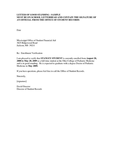 Good Standing Credit Letter Sample From Bank
