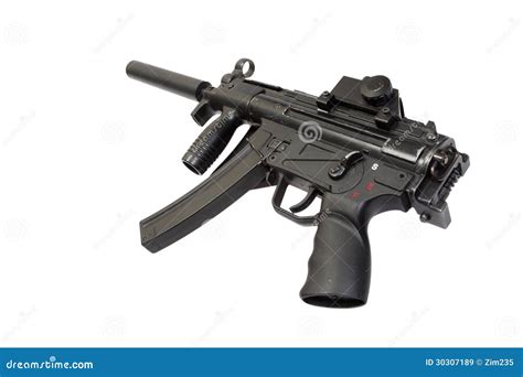 Submachine Gun With Silencer Stock Image 30307189