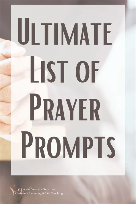 Ultimate List Of Prayer Prompts Christian Counseling