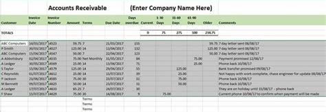 Accounts Receivable Ledger Template - Free Template Download