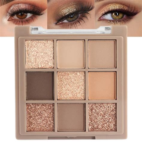 Amazon Colors Nude Champagne Gold Matte Shimmer Eyeshadow Palette For Eye Makeup High