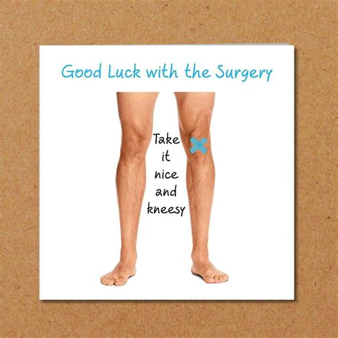 Knee Replacement Surgery Card Get Well Soon Card Operation Etsy Uk