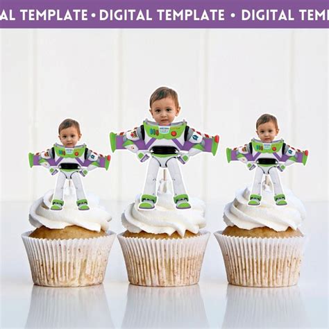 Digital Buzz Cupcake Toppers Toy Story Face Cupcake Toppers Buzz