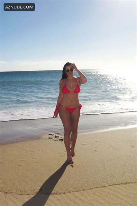 Imogen Thomas In A Red Chasing Summer Bikini At Prestige Bootcamp In Portugal Aznude