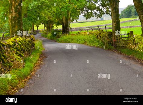 Country Road Yorkshire Dales National Park Yorkshire England United