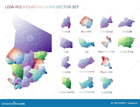 Chadian Low Poly Regions Stock Vector Illustration Of Mesh 186924385