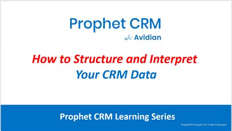 Webinars Avidian Prophet Crm