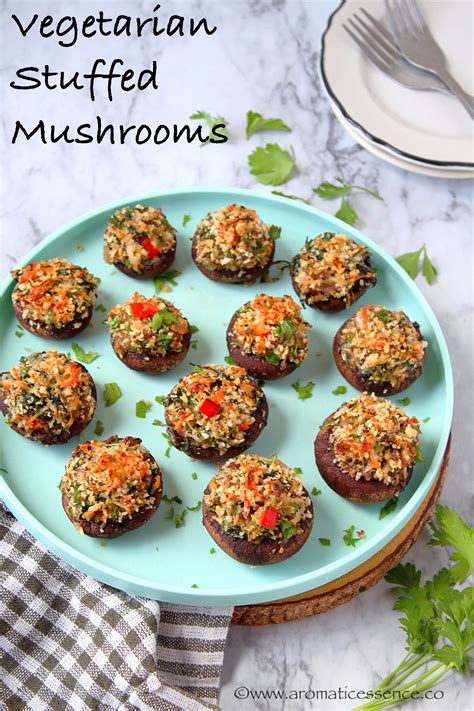 Vegetarian Stuffed Mushrooms | Simple Stuffed Mushroom Recipe