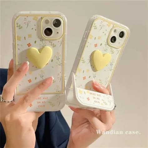 Silicone Iphone Yellow Heart Phone Stand Case At Rs 499piece In New
