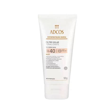 Adcos Professional Filtro Solar Tonalizante FPS Gel Creme Nude G Protetor Solar