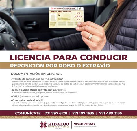 Licencia para conducir, reposición por robo o extravío ...