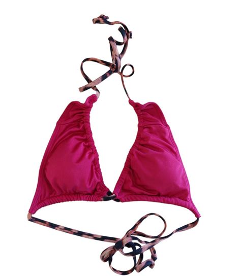 Boohoo różówa góra od bikini sznurki w cętki M OVERLOOK OVERLOOK