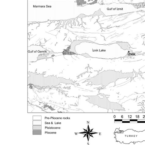 Map Showing The Distribution Of Pliocene And Pleistocene Sediments