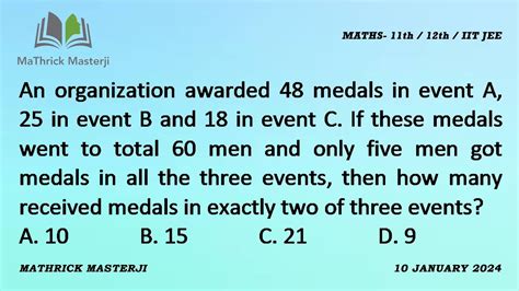 An Organization Awarded Medals In Event A In Event B And In