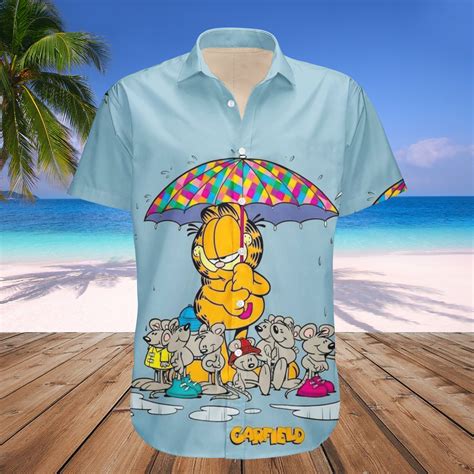 Funny Garfield Cat Trendy Hawaiian Shirt Trendy Aloha