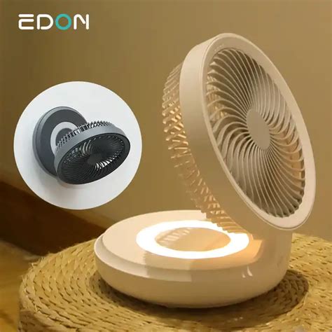 Edon Logo Foldable Wall Mounted Usb Electric Led Light Mini Table Fan