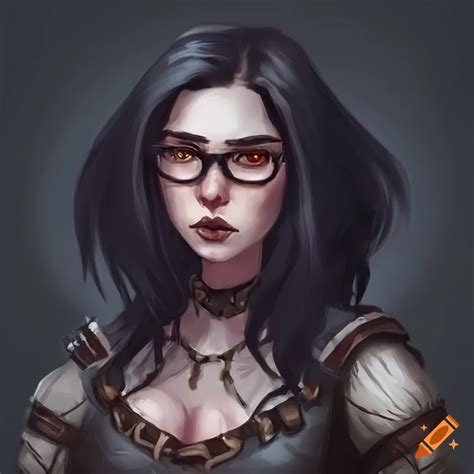 Human Rogue Dandd Character Evil Web Developer Long Dark Hair Half White Half Indian Glasses