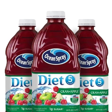 Box With 5 Pack Ocean Spray Diet Juice Plastic Bottle 64 Fl Oz