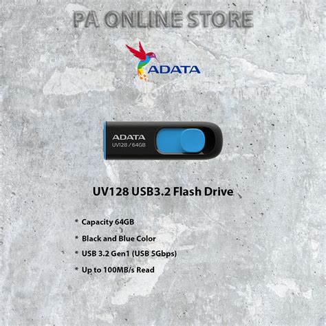 ADATA UV128 USB FLASH DRIVE USB 3.2 | 64GB) | Shopee Malaysia