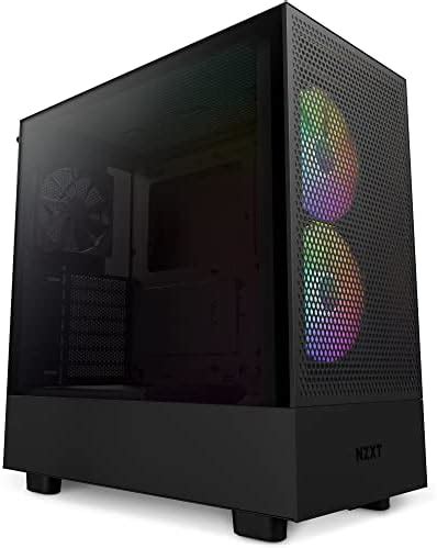 NZXT H5 Flow RGB ATX Mid Tower Gaming Case High Airflow Tempered