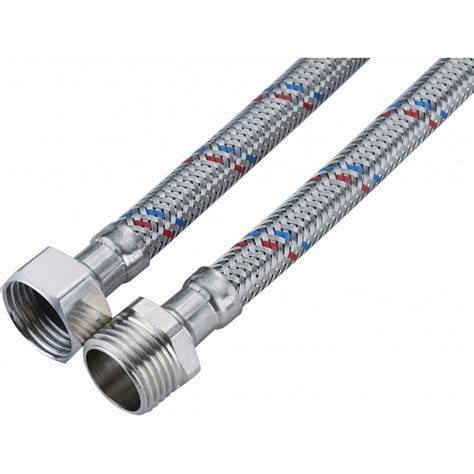 Подводка для воды СТМ сталь, 1/2", гайка-штуцер, 150 cм CWFHM150 ...