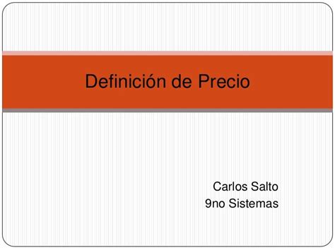 Definición De Precio