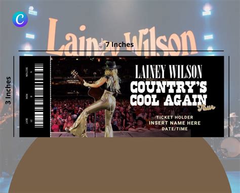 5 X Lainey Wilson Countrys Cool Again Tour 2024 Ticket Template