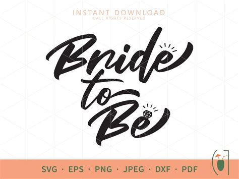 Bride To Be Svg Clipart Cut File Instant Download Bride Party Etsy Israel